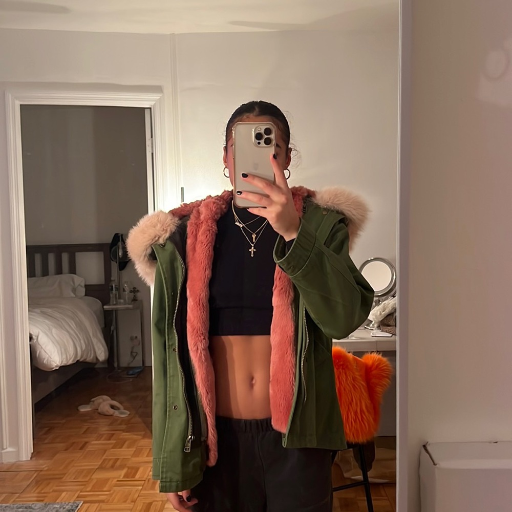 Saks fur utility jacket
